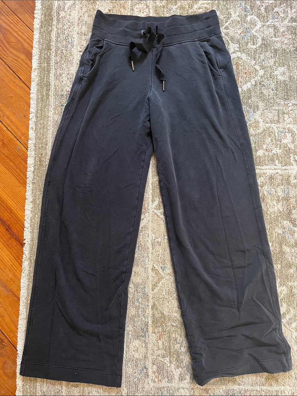 Athleta Black High Rise Wide Leg Lounge Pants S/P